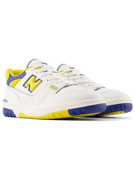 New Balance Skórzane sneakersy "550" w kolorze biało-żółtym rozmiar: 44. Białe buty sportowe casual New Balance, bez wzorów, bez zapięcia. Za 225.57 zł.