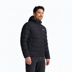 Kurtka puchowa męska Jack Wolfskin Wild Pass Down Hoody. Czarne kurtki Jack Wolfskin, l, bez wzorów, z puchu, bez kaptura. Za 879.99 zł.
