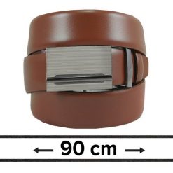 Pasek Brązowy do Spodni 90 cm, Automatyczna Klamra, Skórzany, Elegancki -VICTORIO. Brązowe paski Victorio, bez wzorów, ze skóry, eleganckie. Za 99.00 zł.