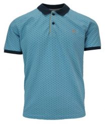Koszulka POLO, Niebieska w Kropki, Krótki Rękaw, Męska, z Nadrukiem. Niebieskie bluzki z długim rękawem Porthal, l, bez wzorów, z bawełny, bez kołnierzyka, bez ramiączek. Za 145.00 zł.
