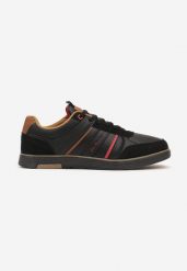 Czarne Sznurowane Buty Sportowe z Ozdobnymi Paskami i Napisem Nastell. Czarne buty sportowe casual Born2be, bez wzorów, z jeansu, bez zapięcia. W wyprzedaży za 127.99 zł.