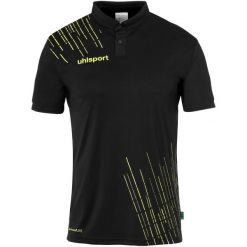 Polo Uhlsport Score 26 Poly. Czarne koszulki polo Uhlsport, bez wzorów, z materiału, bez kołnierzyka, bez ramiączek. Za 180.00 zł.