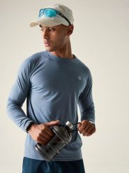 Dare 2b Koszulka trekkingowa "Agile" w kolorze szaroniebieskim rozmiar: XL. Niebieskie t-shirty sportowe Dare 2B, bez wzorów, z materiału, bez ramiączek, outdoorowe. Za 65.54 zł.