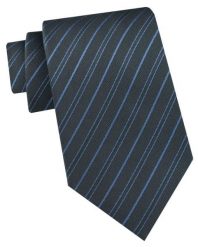 Krawat Męski - Angelo di Monti - Antracyt w Niebieskie Paski. Niebieskie krawaty i muchy Angelo di Monti, bez wzorów, z tkaniny. Za 45.00 zł.