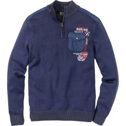 Sweter ze stójką bonprix indygo. Swetry nierozpinane marki bonprix. Za 49.99 zł.
