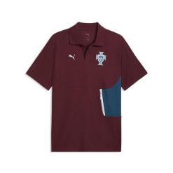 Męska koszulka polo Portugalii PUMATECH PUMA. Czerwone koszulki polo Puma, m, bez wzorów, bez kołnierzyka, bez ramiączek, do biegania. Za 219.00 zł.