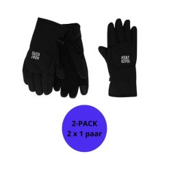 Rękawiczki zimowe męskie Softshell I-Touch 2 pary. Czarne rękawiczki HEAT KEEPER, na zimę, bez wzorów, z poliamidu. Za 202.79 zł.