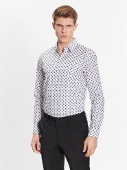 Hugo Koszula 50496126 Biały Slim Fit. Białe koszule Hugo, m, bez wzorów, z bawełny, bez kołnierzyka, bez ramiączek. Za 229.99 zł.