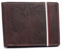 Portfel patriotyczny c. brązowy N992A-HP-BL. Brązowe portfele Inny, bez wzorów, ze skóry. Za 69.99 zł.