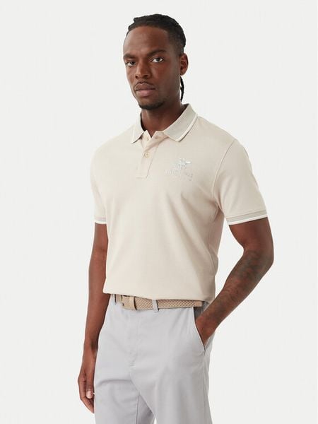 Beverly Hills Polo Club Polo M2607-HR Beżowy Regular Fit. Brązowe koszulki polo Beverly Hills Polo Club, m, bez wzorów, z bawełny, bez kołnierzyka, bez ramiączek. Za 165.99 zł.