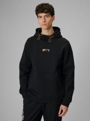 4F Bluza dresowa regular z kapturem męska - czarna L. Czarne bluzy z kapturem 4F, l, bez wzorów, z dresówki, z kapturem. Za 249.99 zł.