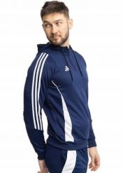 Bluza męska adidas Tiro 24 Training Hooded. Niebieskie bluzy z kapturem Adidas, m, bez wzorów, z materiału, z kapturem. Za 165.99 zł.