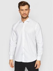 Selected Homme Koszula New Mark 16058640 Biały Slim Fit. Białe koszule Selected Homme, m, bez wzorów, z bawełny, bez kołnierzyka, bez ramiączek. Za 129.99 zł.