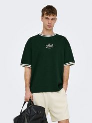 ONLY & SONS Koszulka "Onsles" w kolorze zielonym rozmiar: XXL. Zielone bezrękawniki Only & Sons, xxl, bez wzorów, bez kołnierzyka, bez ramiączek. Za 70.08 zł.