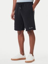 Guess Jeans Szorty sportowe M6GD49 KCPR1 Czarny Regular Fit. Czarne krótkie spodenki sportowe Guess Jeans, l, z aplikacjami, z bawełny. Za 299.99 zł.