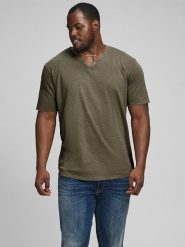 Jack & Jones Koszulka "Split" w kolorze oliwkowym rozmiar: S. Brązowe bezrękawniki Jack & Jones, s, bez wzorów, z bawełny, bez kołnierzyka, bez ramiączek. Za 44.19 zł.