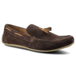 Brązowe Mokasyny Karino Męskie Stylowe Półbuty. Brązowe eleganckie półbuty Karino, bez wzorów, z bawełny, bez obcasa, bez zapięcia. Za 189.00 zł.