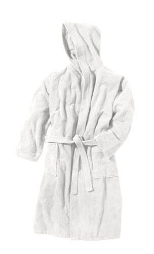 Szlafrok Beco z kapturem unisex. Białe szlafroki Beco, m, bez wzorów, z tkaniny, bez ramiączek, z kapturem. Za 374.99 zł.