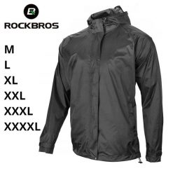 Kurtka przeciwdeszczowa Rockbros oddychająca wiatroodporna. Czarne kurtki ROCKBROS, xl, bez wzorów, bez kaptura. Za 149.99 zł.