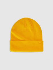 4F Czapka beanie uniseks - pomarańczowa Uniwersalny. Żółte czapki zimowe 4F, bez wzorów, z materiału. Za 39.99 zł.