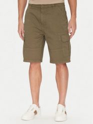 Guess Jeans Szorty materiałowe M5GD45 WGCV1 Khaki Regular Fit. Brązowe szorty Guess Jeans, m, z aplikacjami, z bawełny. Za 244.30 zł.