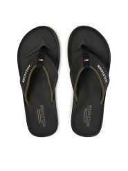Tommy Hilfiger Japonki Padded Comfort Hilfiger B Sandal FM0FM05440 Czarny. Czarne japonki Tommy Hilfiger, bez wzorów, ze skóry. Za 169.99 zł.