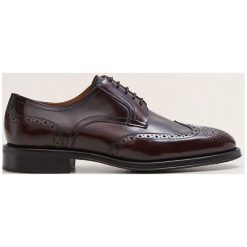 Mango Man - Półbuty Milan. Brązowe eleganckie półbuty Mango Man, bez wzorów, z materiału, bez obcasa, na obcasie, bez zapięcia. W wyprzedaży za 199.90 zł.