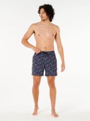 Rip Curl Szorty kąpielowe "Fun Times Volley" w kolorze granatowo-czerwonym rozmiar: L. Czerwone kąpielówki Rip Curl, l, bez wzorów, z materiału. Za 113.90 zł.