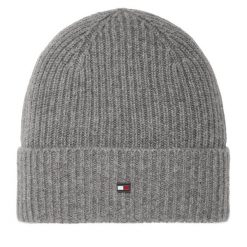 Czapka Tommy Hilfiger. Szare czapki zimowe Tommy Hilfiger, bez wzorów. Za 369.99 zł.