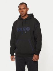 Hugo Bluza Nitlogohood 50521697 Czarny Regular Fit. Czarne bluzy Hugo, l, bez wzorów, z bawełny, bez kaptura. Za 309.99 zł.
