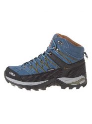 CMP Skórzane botki trekkingowe "Rigel Mid" w kolorze niebiesko-czarnym rozmiar: 41. Niebieskie buty trekkingowe CMP, bez wzorów, z materiału, bez zapięcia. Za 333.45 zł.