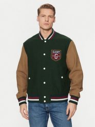 Gant Kurtka bomber Varsity 7006483 Zielony Regular Fit. Zielone kurtki GANT, m, bez wzorów, z bawełny, bez kaptura. Za 1,019.00 zł.