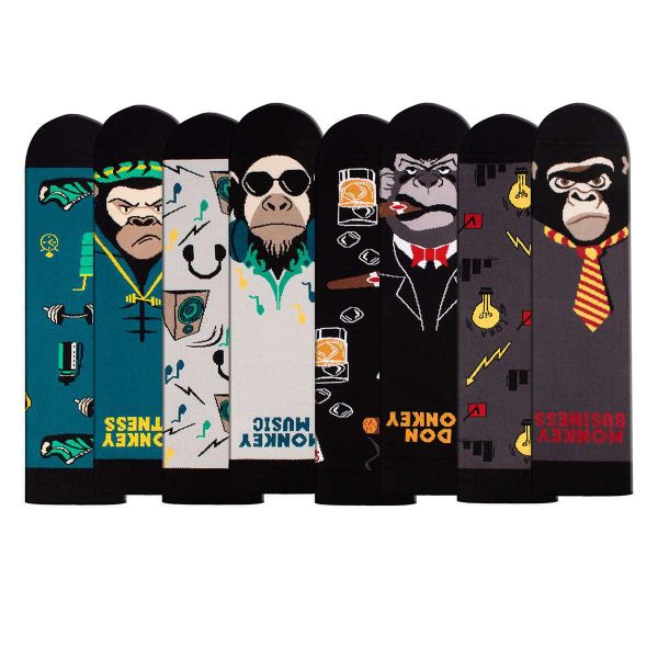 Zestaw 4 par skarpetek bawełnianych Arty Socks Małpy w pudełku prezentowym. Skarpety OEM, bez wzorów, z bawełny. Za 152.45 zł.