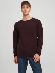 Jack&Jones Sweter 12157321 Bordowy Regular Fit. Czerwone swetry rozpinane Jack&Jones, m, bez wzorów, z bawełny, bez kołnierzyka, bez ramiączek. Za 79.99 zł.