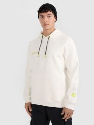 4F Bluza dresowa nierozpinana z kapturem męska - biała L. Białe bluzy 4F, l, bez wzorów, z dresówki, z kapturem. Za 189.99 zł.