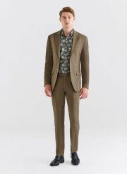 PAKO LORENTE – Zielone spodnie garniturowe z wełną. Zielone garnitury Pako Lorente, bez wzorów, z lycry. Za 349.99 zł.