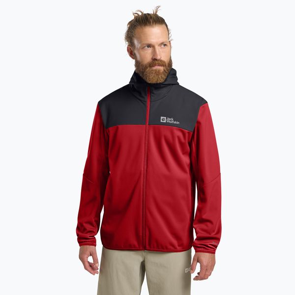 Kurtka softshell męska Jack Wolfskin Feldberg Hoody. Czerwone kurtki Jack Wolfskin, m, bez wzorów, z softshellu, bez kaptura. Za 409.99 zł.