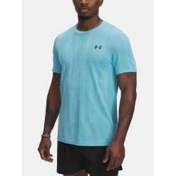 T-Shirt Męski Sportowy Under Armour Vanish Seamless. Niebieskie t-shirty sportowe Under Armour, bez wzorów, bez ramiączek, na fitness i siłownię. Za 199.99 zł.
