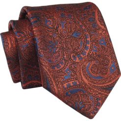Krawat Miedziano-Granatowy, Wzór Orientalny, 7 cm, Elegancki, Klasyczny, Męski -ALTIES. Niebieskie krawaty i muchy Alties, bez wzorów, z tkaniny. Za 49.00 zł.