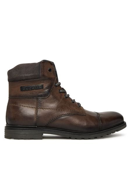 Bugatti Trzewiki 325-A0U3F-3514 Szary. Szare botki sznurowane Bugatti, bez wzorów, ze skóry, bez obcasa, bez zapięcia. Za 419.99 zł.