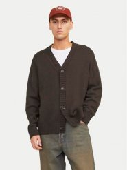 Jack&Jones Kardigan Frederiksberg 12262048 Brązowy Regular Fit. Brązowe swetry rozpinane Jack&Jones, m, bez wzorów, z bawełny, bez kołnierzyka, bez ramiączek. Za 99.99 zł.