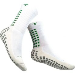Skarpetki antypoślizgowe TRUsox Mid-Calf Cushion3.0. Białe skarpetki sportowe Macron, w ażurowe wzory, z materiału. Za 192.00 zł.