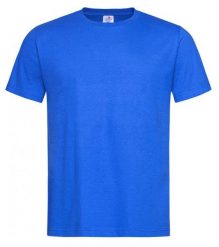 Chabrowy Bawełniany T-Shirt Męski Bez Nadruku -STEDMAN- Koszulka, Krótki Rękaw, Basic, U-neck. Niebieskie bluzki z długim rękawem Stedman, m, bez wzorów, z bawełny, bez kołnierzyka, bez ramiączek. Za 45.00 zł.