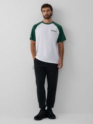 4F Spodnie dresowe joggery męskie - czarne XXL. Czarne joggery i bojówki 4F, m, bez wzorów, z dresówki, sportowe. Za 159.99 zł.