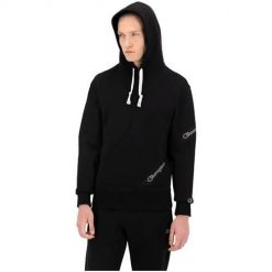 Bluza sportowa męska Champion Asymmetric Pocket Hoodie. Czarne bluzy z kapturem Champion, l, bez wzorów, z kapturem. Za 525.00 zł.