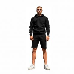 Szorty dresowe do noszenia w domu – czarne. Czarne krótkie spodenki sportowe HOME DELUXE, m, bez wzorów, z bawełny. Za 112.99 zł.