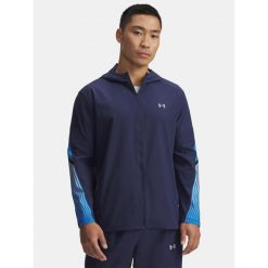 Kurtka do biegania męska Under Armour Velociti Storm Hooded. Niebieskie kurtki do biegania Under Armour, m, bez wzorów, bez kaptura, do biegania. Za 239.99 zł.