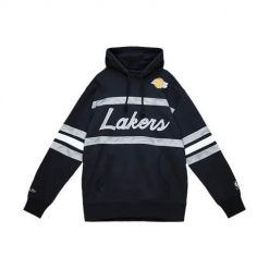 Bluza sportowa męska Mitchell & Ness Los Angeles Lakers. Czarne bluzy z kapturem Mitchell & Ness, m, bez wzorów, z kapturem. Za 672.00 zł.