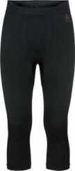 Legginsy termiczne męskie Performance Warm Eco Bl Bottom 3/4. Czarne legginsy długie sportowe ODLO, l, bez wzorów, z dzianiny, narciarskie. Za 270.56 zł.