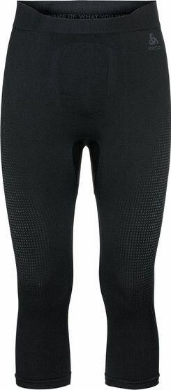 Legginsy termiczne męskie Performance Warm Eco Bl Bottom 3/4. Czarne legginsy długie sportowe ODLO, l, bez wzorów, z dzianiny, narciarskie. Za 270.56 zł.
